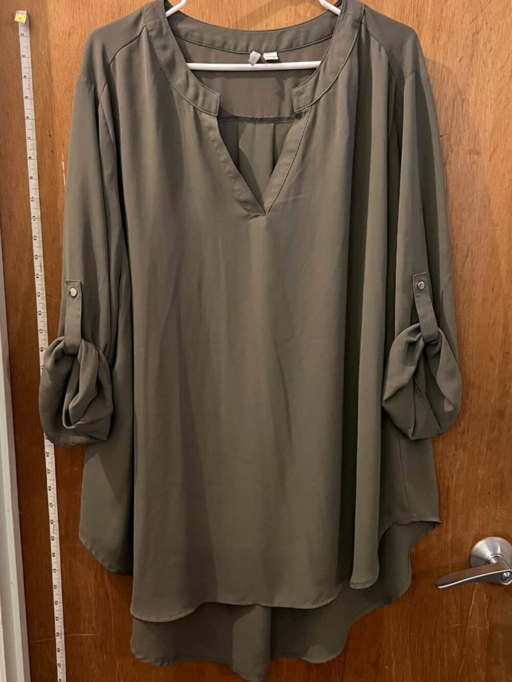 Size 26/28W - Cato - Army Green Roll-Sleeve Pullover